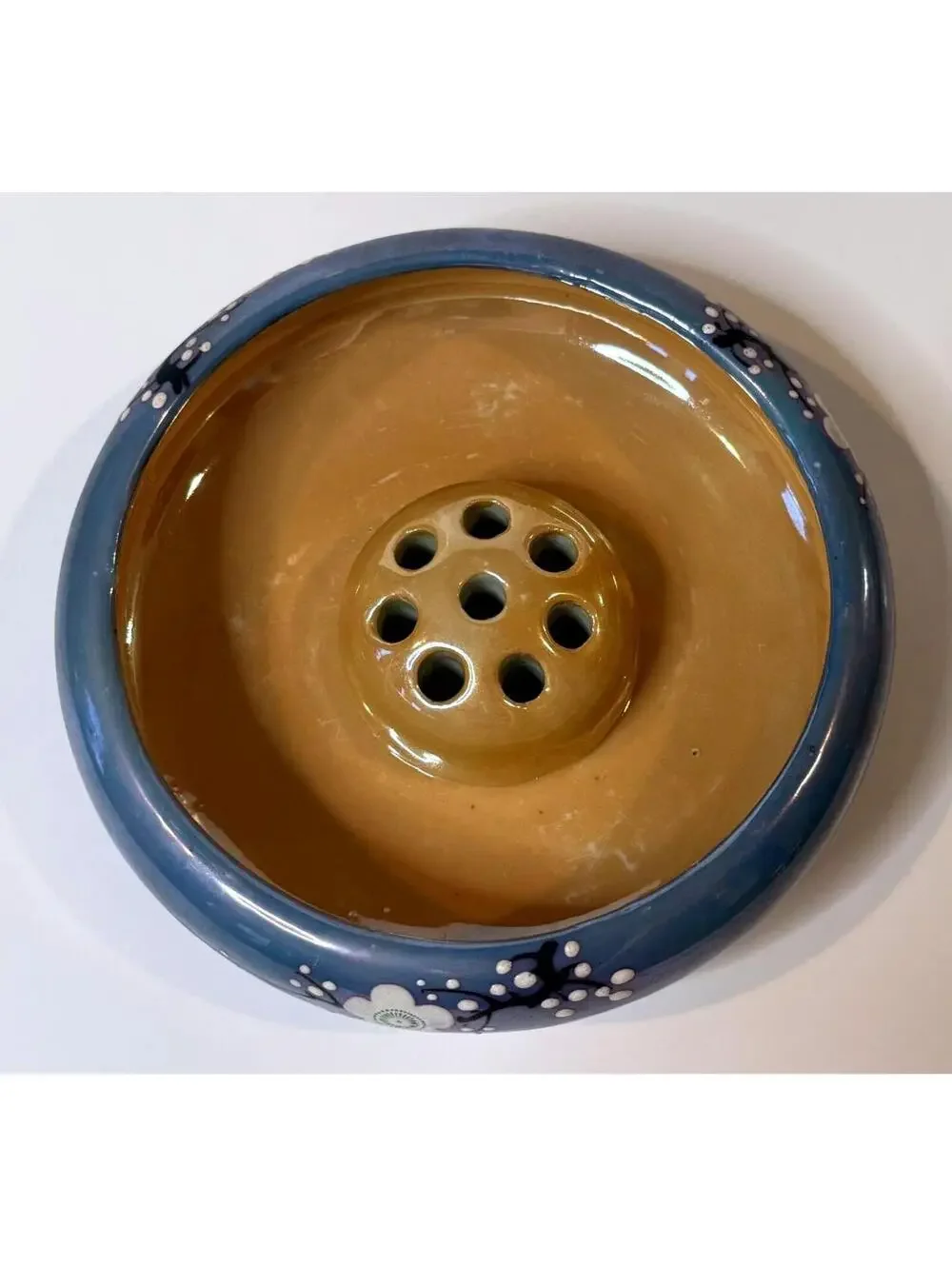 Vintage Japanese Ikebana Flower Arranging Bowl with Removable Flower Frog